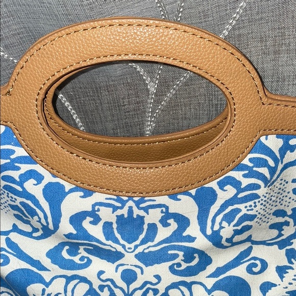 Blue and Tan Patterned Women's Bag - Picture 3 of 7